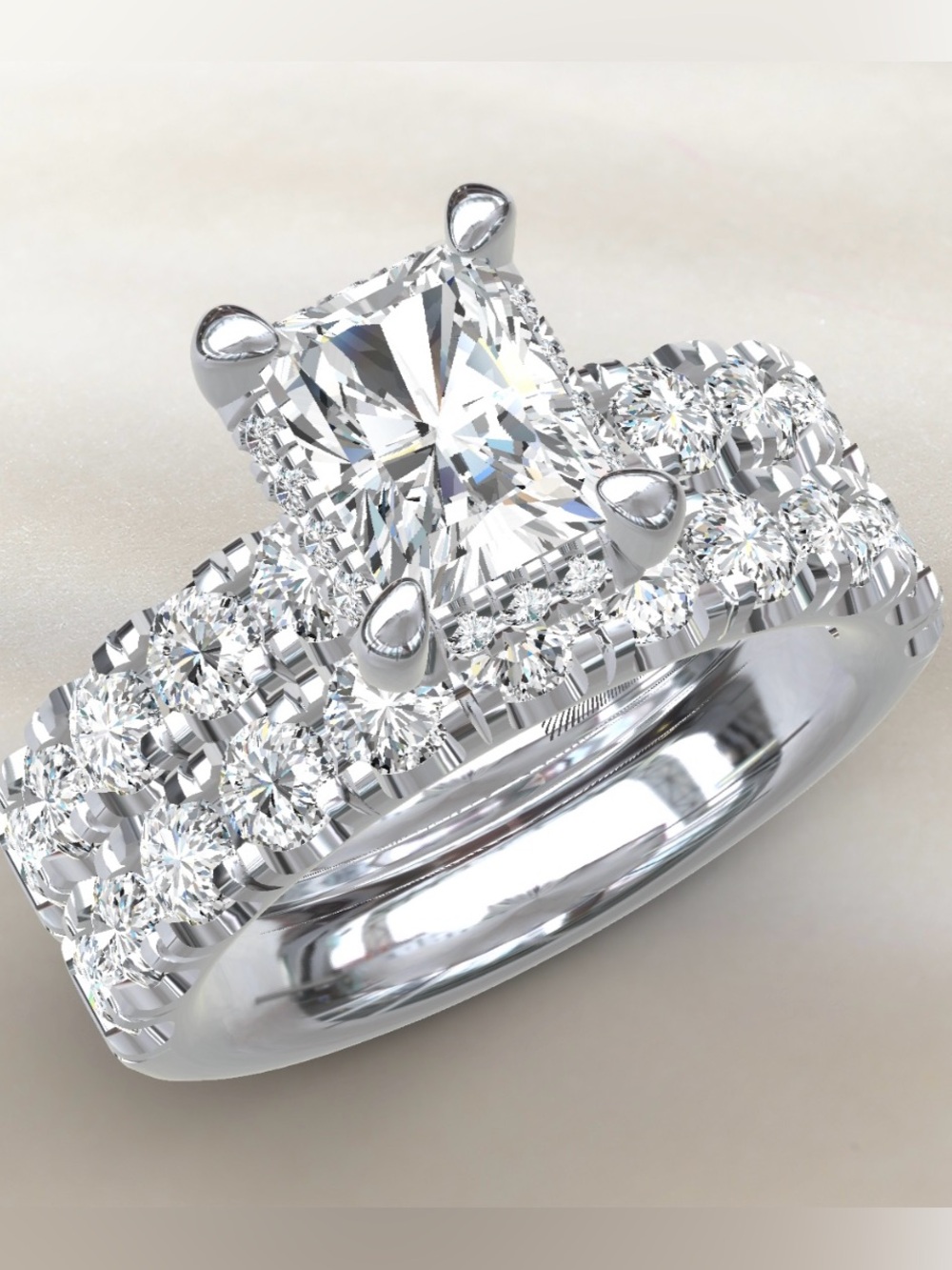 Classic White Gold Diamond Engagement Ring - White